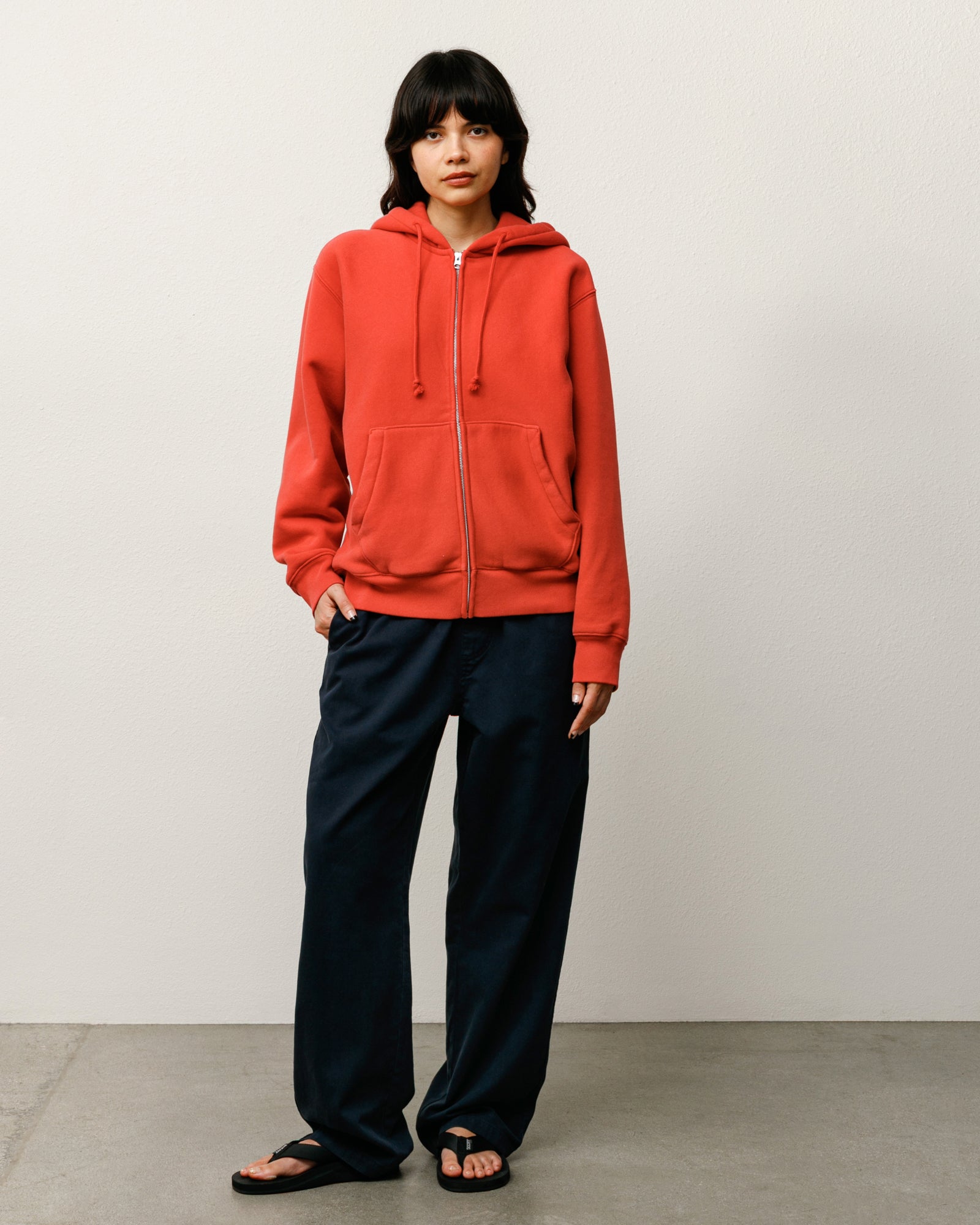 Sweats Zip Hoodie Mens Long Sleeve In Red