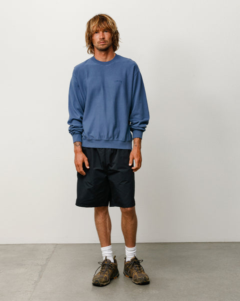 Lightweight Terry Crew Unisex Long Sleeve In Blue