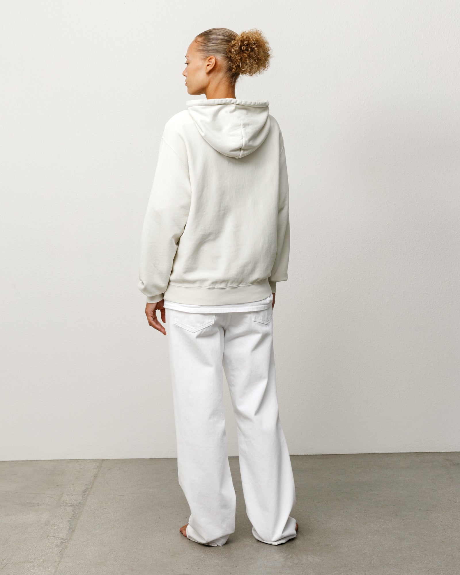 Lightweight Terry Hoodie Unisex Long Sleeve In Stone