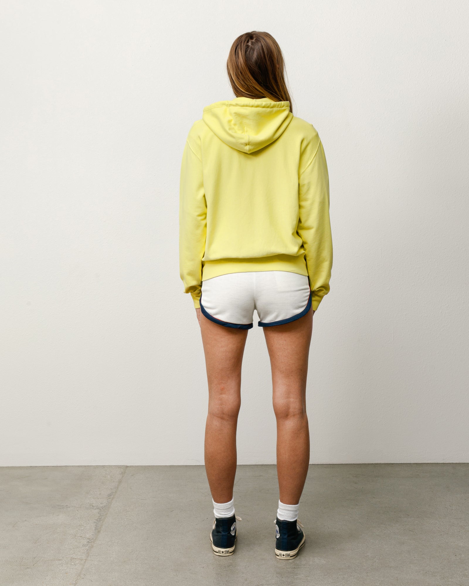 Lightweight Terry Zip Hoodie Unisex Long Sleeve In Yellow