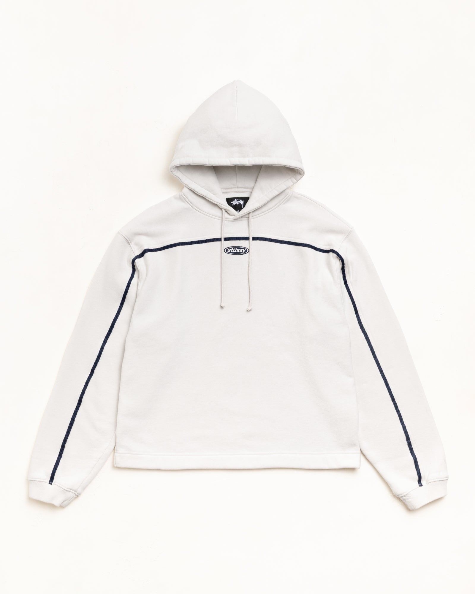 Stone Pullover Hoodie Unisex Long Sleeve With Contrast Piping