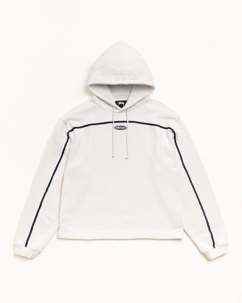 Stone Pullover Hoodie Unisex Long Sleeve With Contrast Piping
