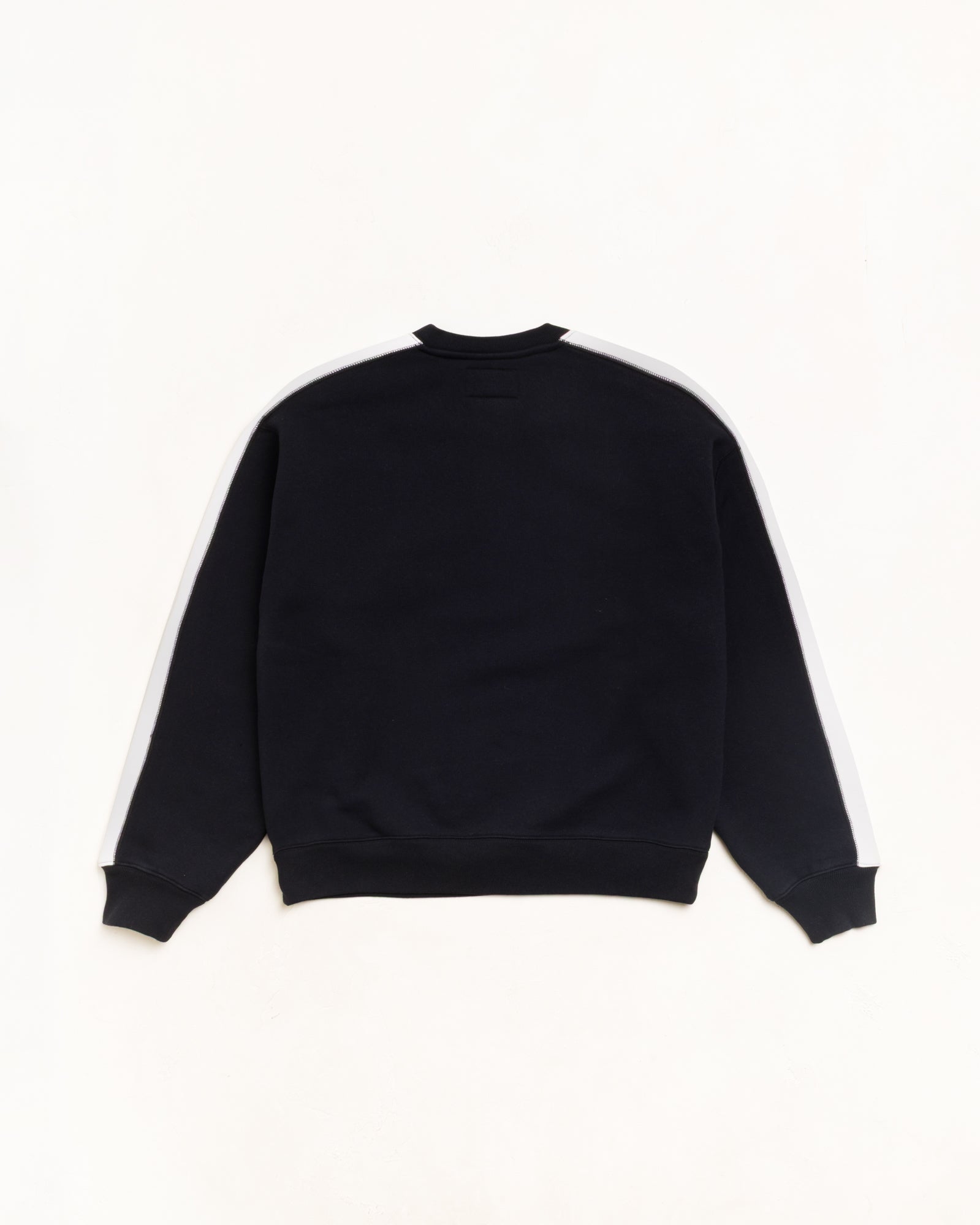 Paneled Stripe Crew Unisex Long Sleeve In Black
