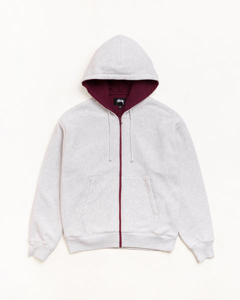 Double Faced Zip Hood Unisex Long Sleeve In Ash Heather