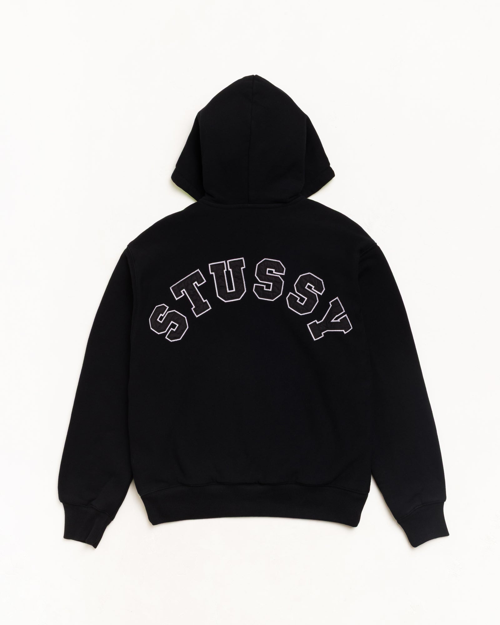 Double Faced Zip Hood Unisex Long Sleeve In Black