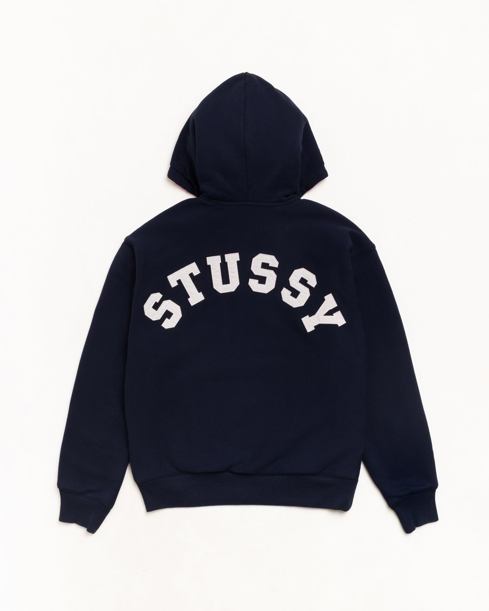 Double Faced Zip Hood Unisex Long Sleeve In Navy