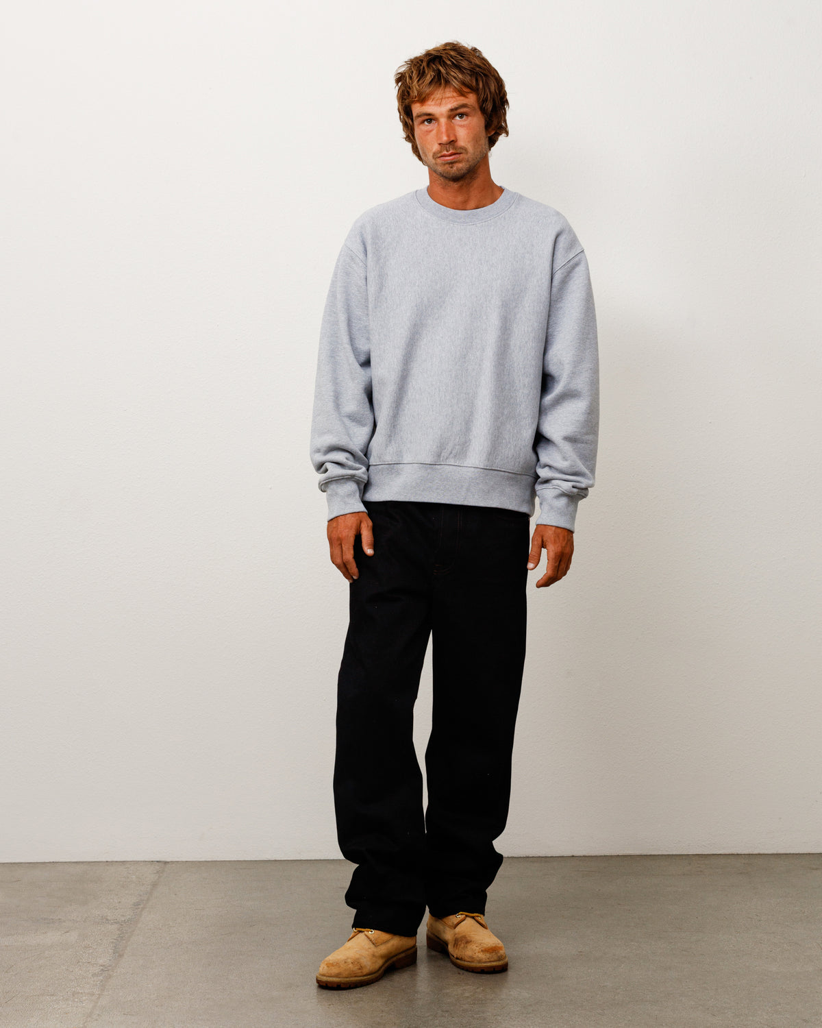 Sweats Crew Unisex Long Sleeve In Grey Heather