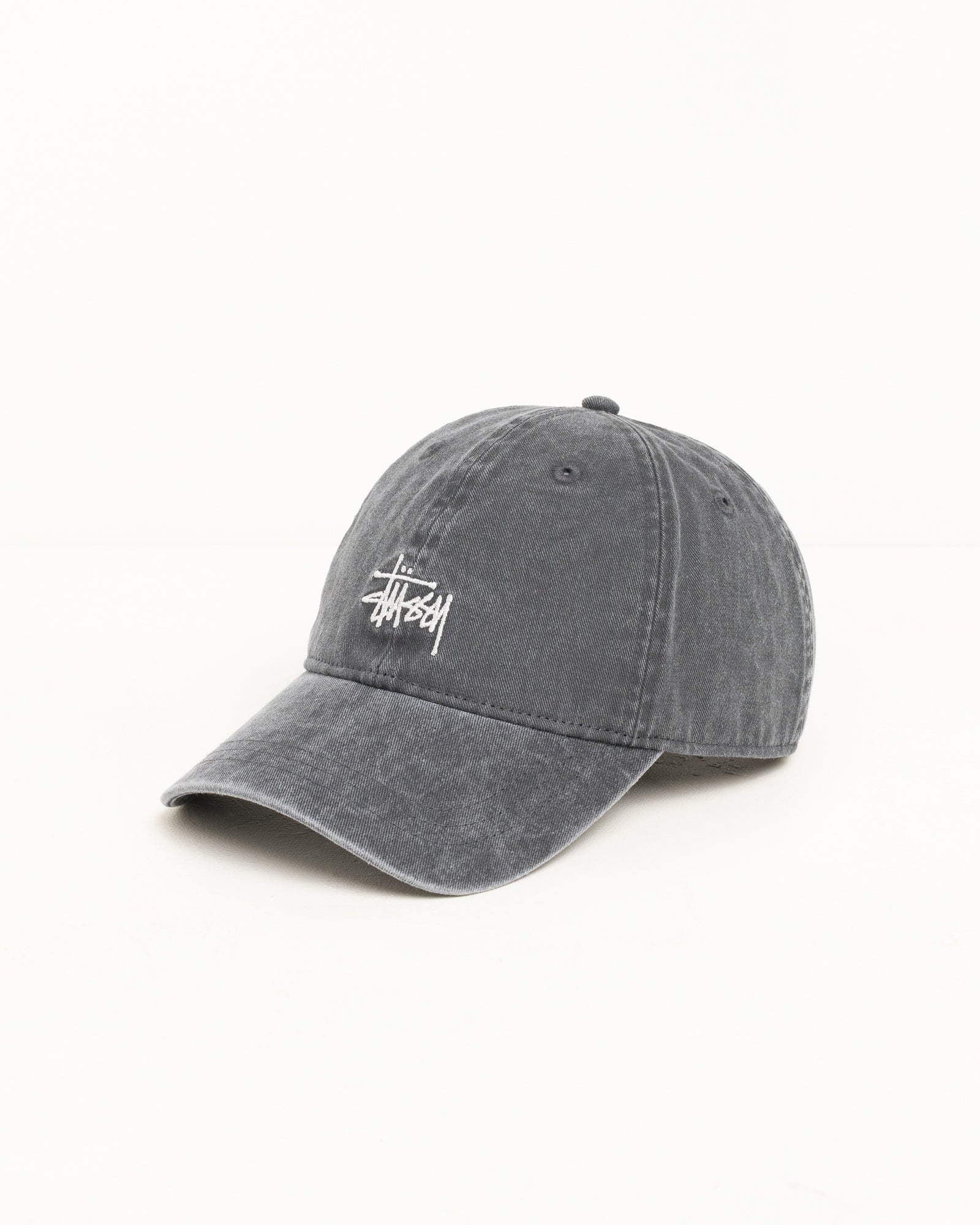 Basic Stüssy Cap Washed – Charcoal | Headwear | Stüssy Europe