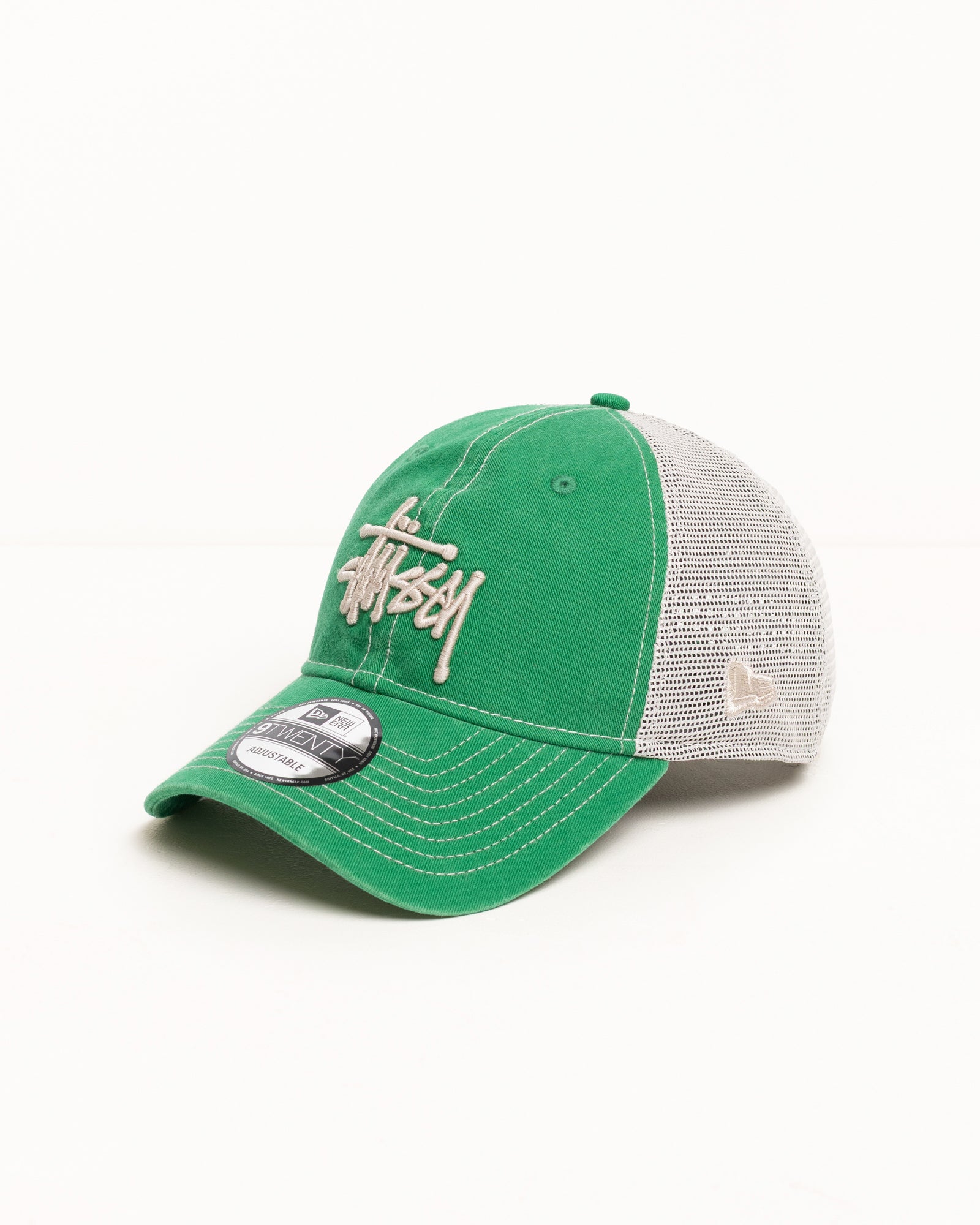 New Era 9Twenty Washed Basic Trucker – Green | Headwear | Stüssy