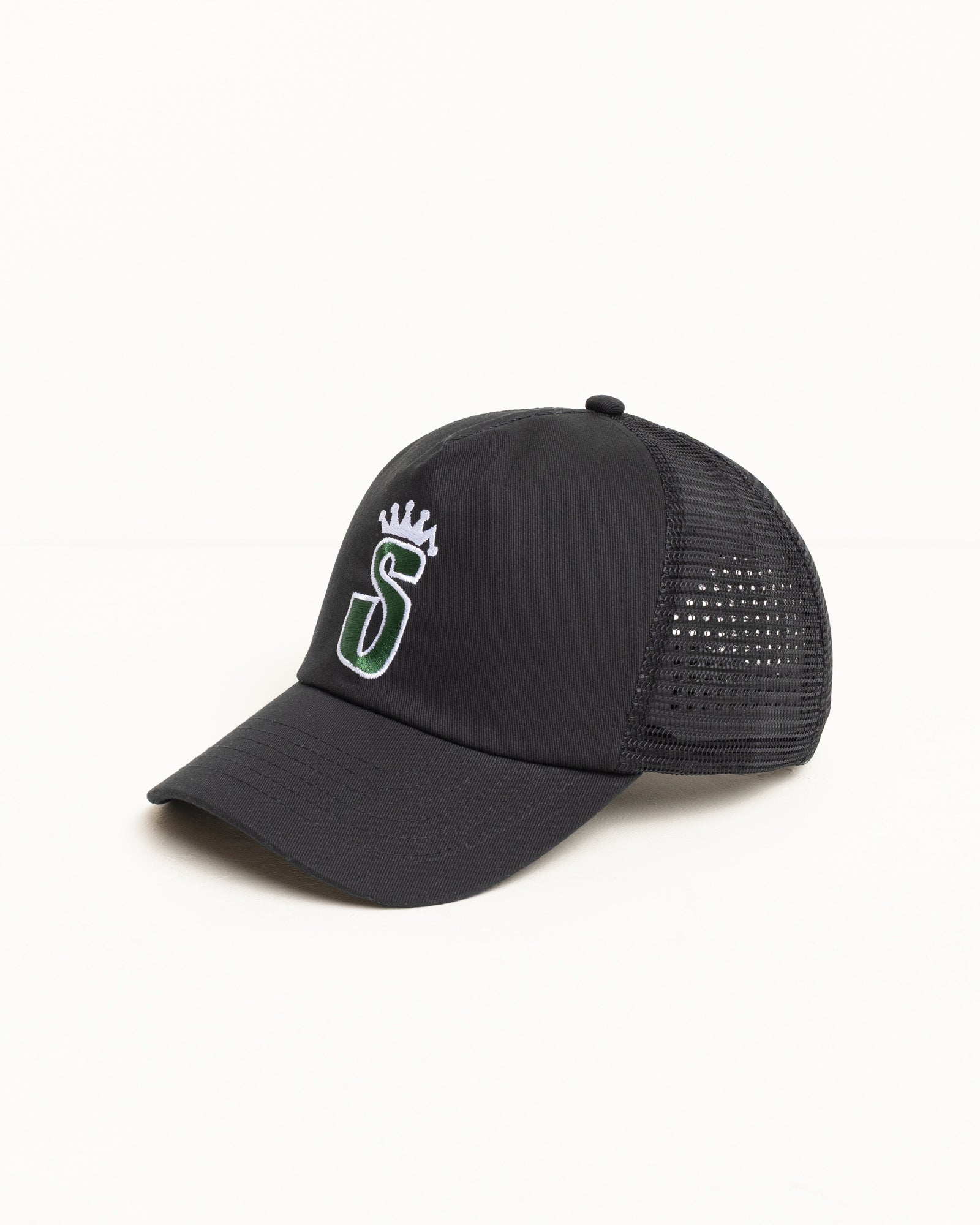 Trucker S Crown Snapback – Shadow Black | Headwear | Stüssy Europe