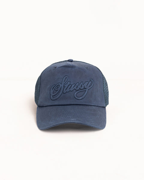 Trucker Cursive Stitch Accessories In Navy