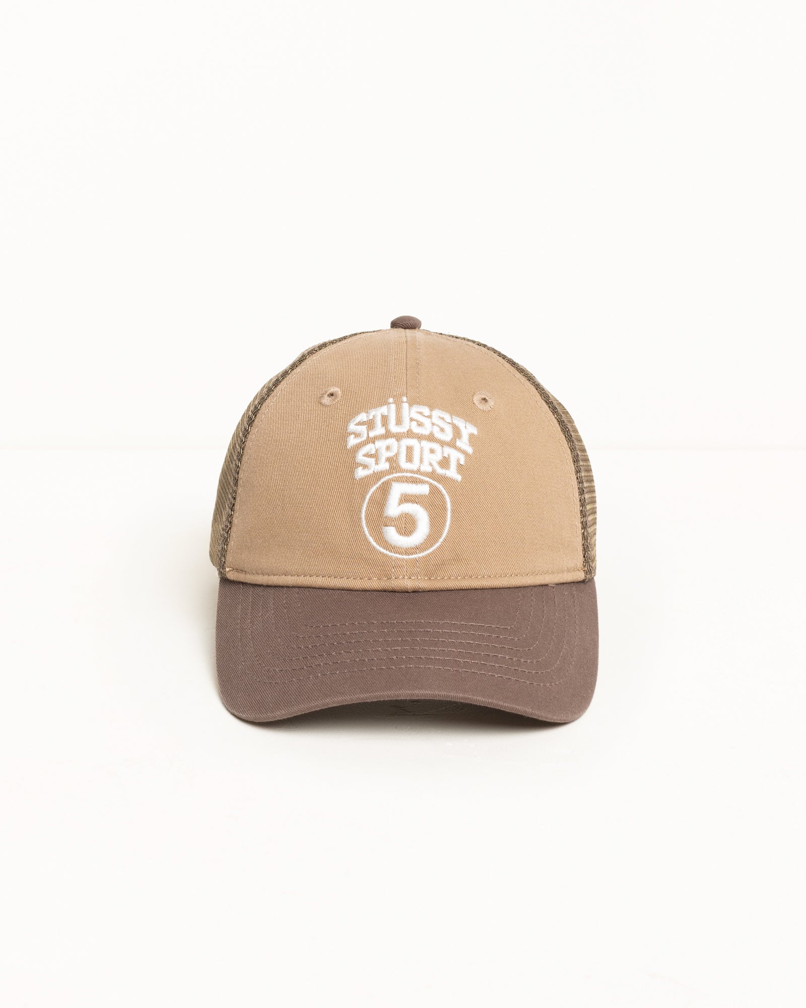 Lp Stussy Sport 5 Trucker Cap Accessories In Khaki