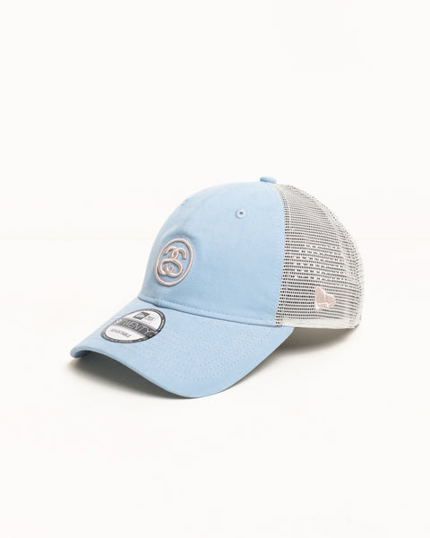 9Twenty Stüssy SS Link Trucker Headwear in the color Blue