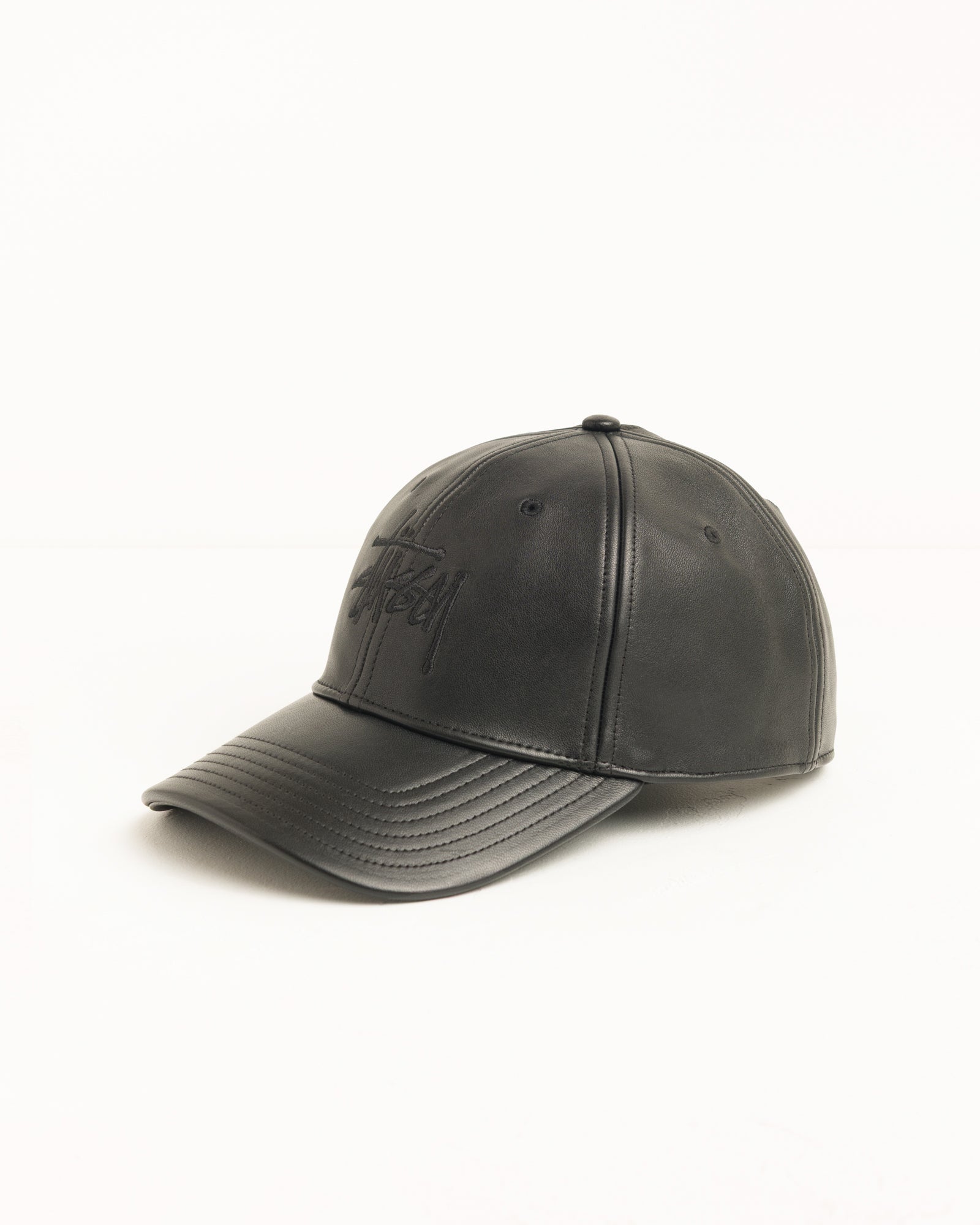 Leather Basic Stüssy Cap - Black | Headwear | Stüssy Europe