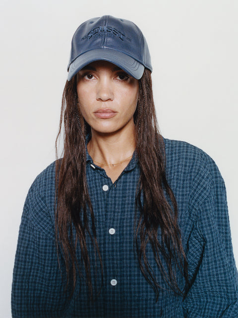 Lp Sport Leather Strapback Cap Unisex In Navy
