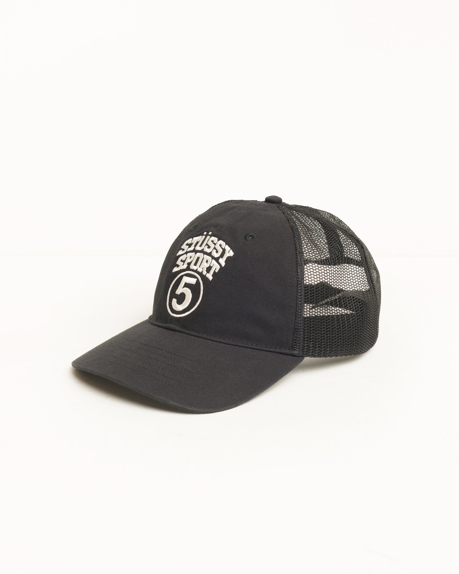 Lp Stussy Sport 5 Trucker Cap Unisex In Black