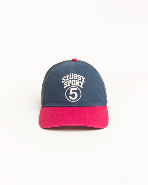 Lp Stussy Sport 5 Trucker Cap Unisex In Navy