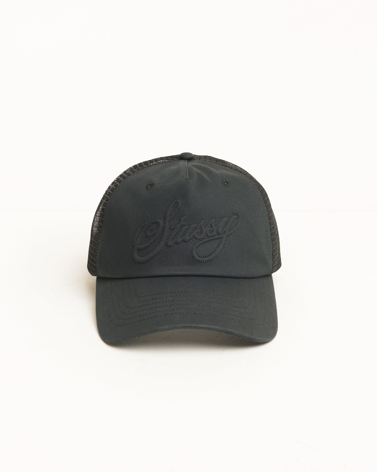 Trucker Crusive Stitch Cap Unisex In Black