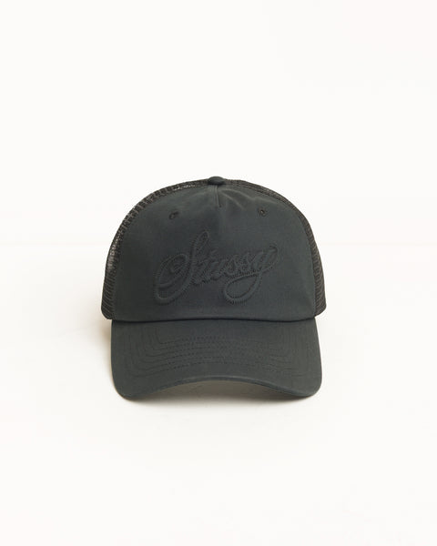 Trucker Crusive Stitch Cap Unisex In Black