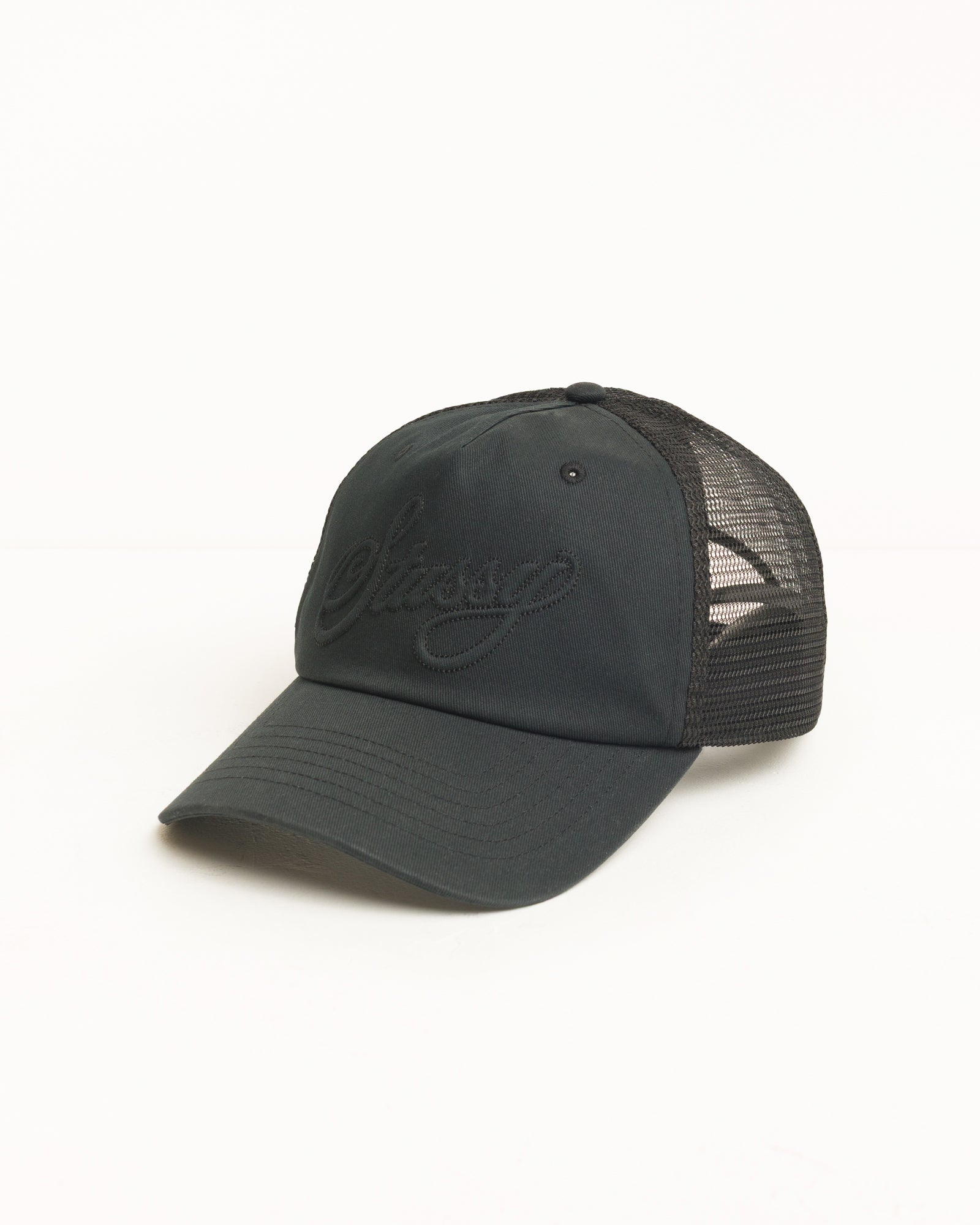 Trucker Crusive Stitch Cap Unisex In Black