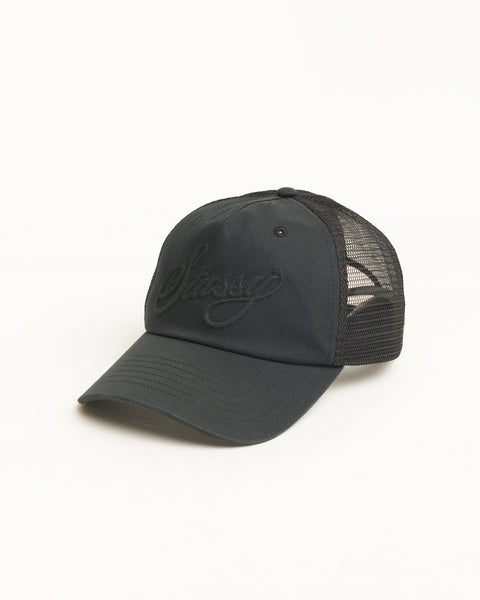 Trucker Crusive Stitch Cap Unisex In Black