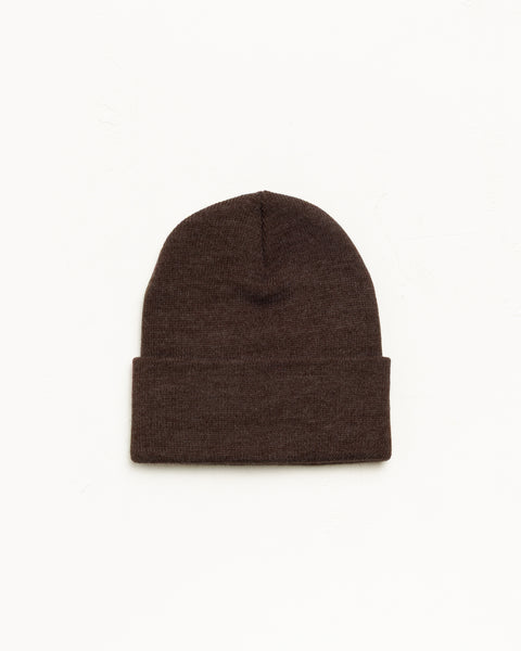 Stock Cuff Beanie unisexe en brun chiné par Stüssy