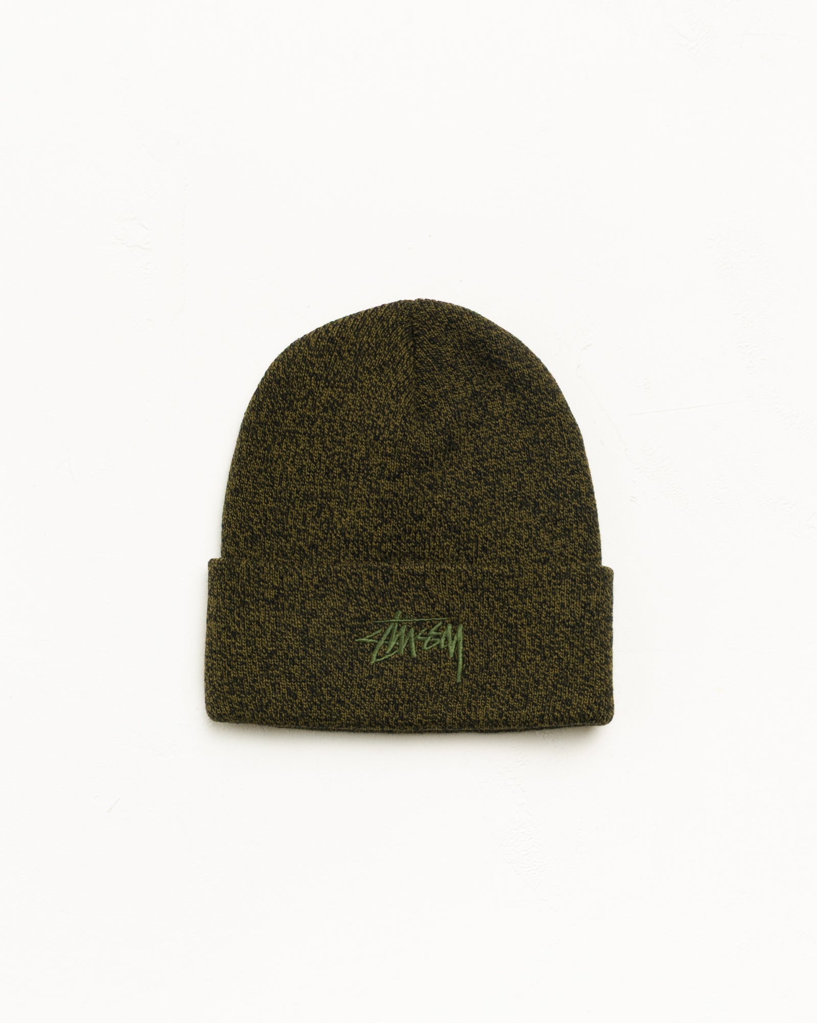 Stock Cuff Beanie Unisex In Marled Olive