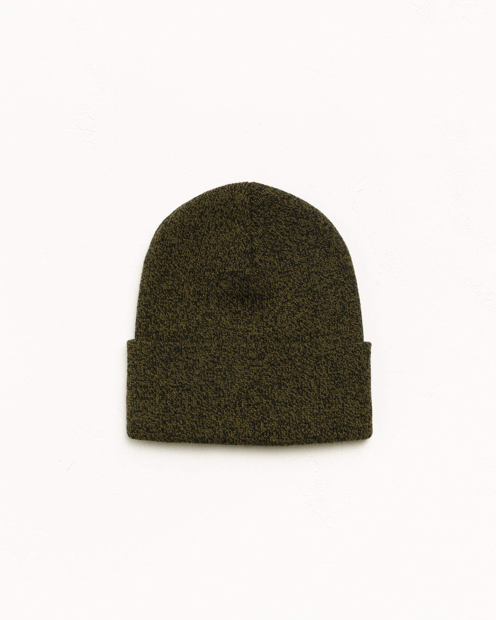 Stock Cuff Beanie Unisex In Marled Olive
