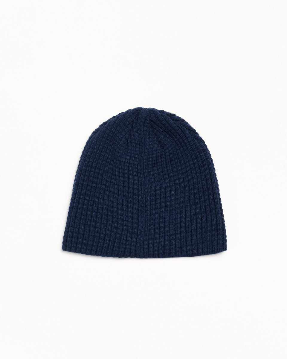 Waffle Built Tough Skullcap Beanie in the color Navy