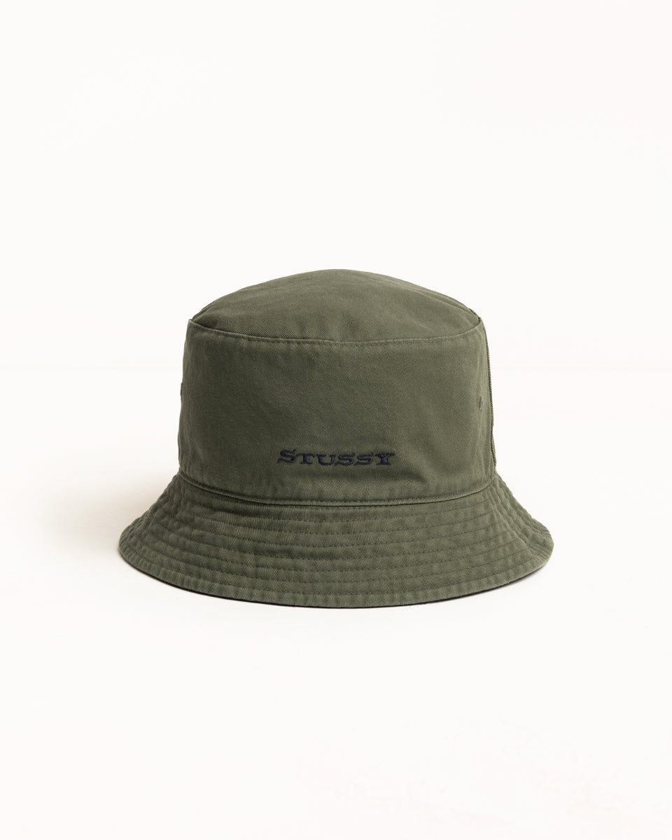 Reversible Stock Bucket Hat Bucket Hat in der Farbe Schwarz/Olive