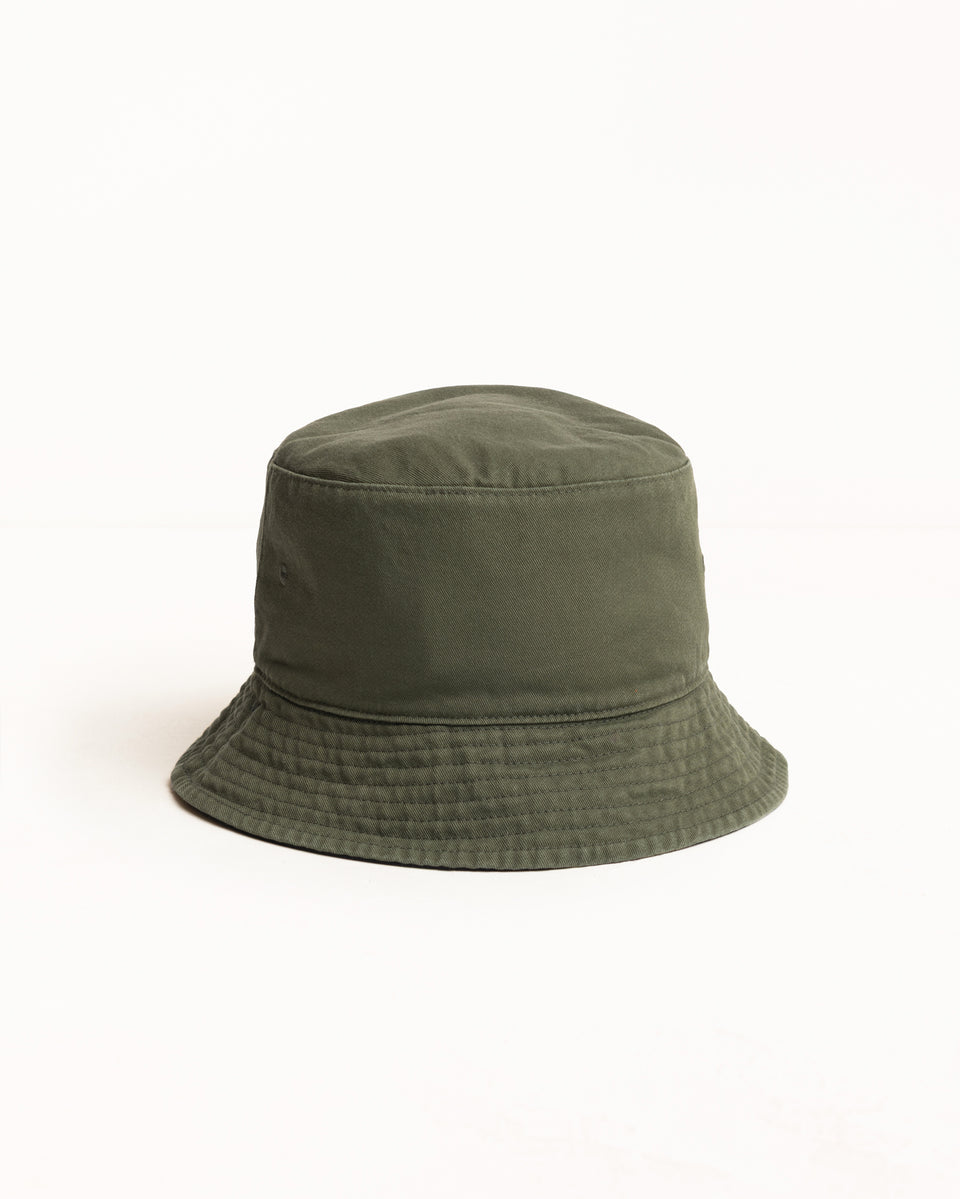 Reversible Stock Bucket Hat Kopfbekleidung in der Farbe Schwarz/Oliv