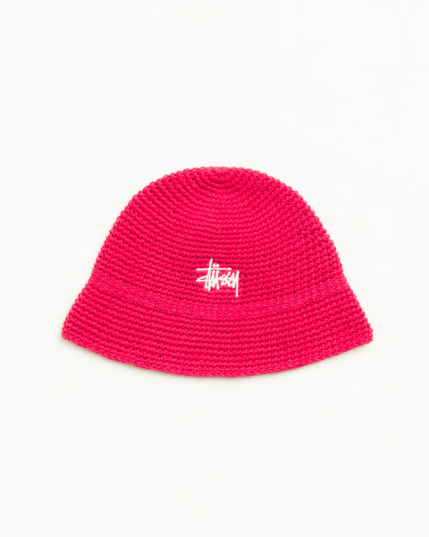 Basic Linen Knit Bucket Unisex In Red