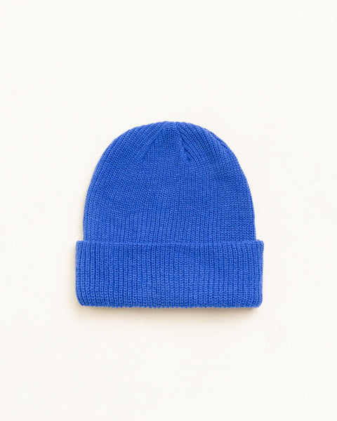 Bonnet Basic Stüssy Cuff en True Blue, maille côtelée unisexe