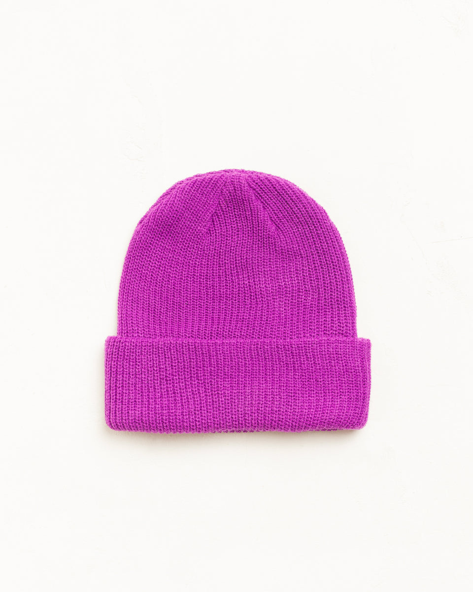Basic Stüssy Cuff Beanie Kopfbedeckung in der Farbe Violett