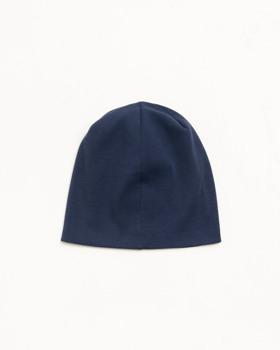Jersey Skullcap Beanie in Marineblau, legerer Baumwolljersey, Unisex