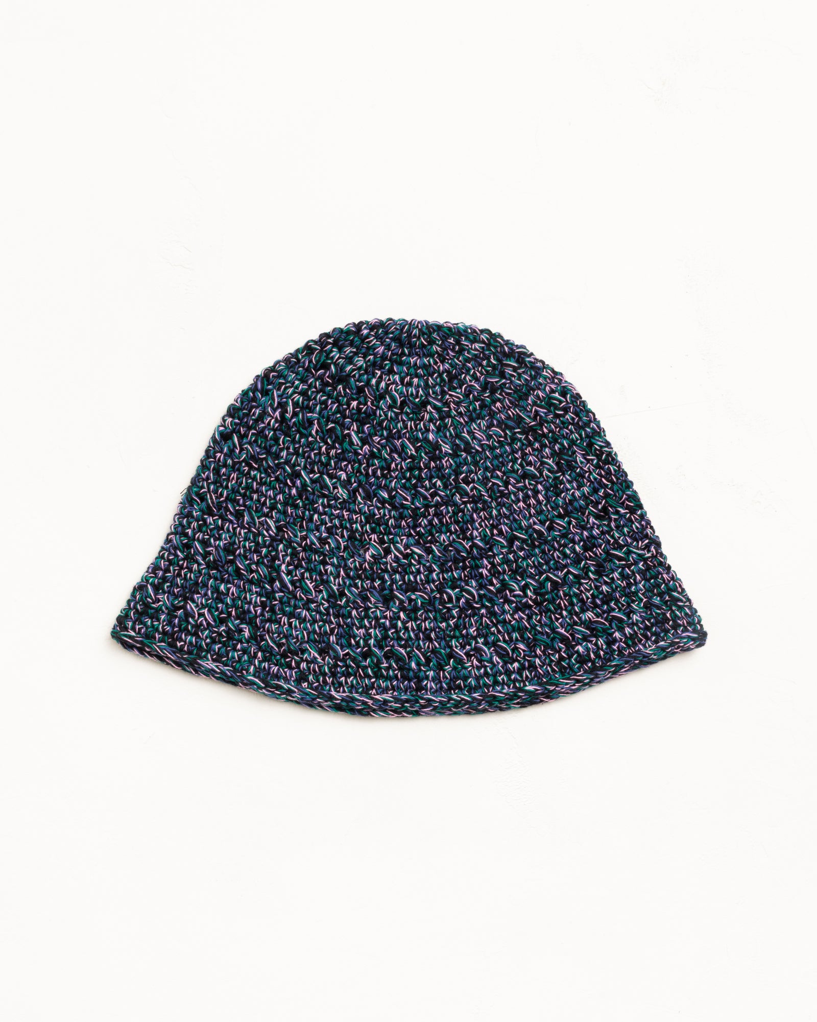 Hemp Stock Knit Bucket Hat Unisex In Multi Navy