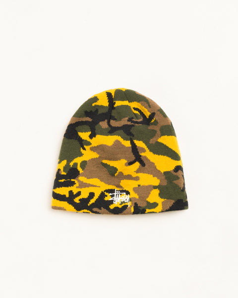 Basic Jacquard Skullcap Unisex In Yellow Camo