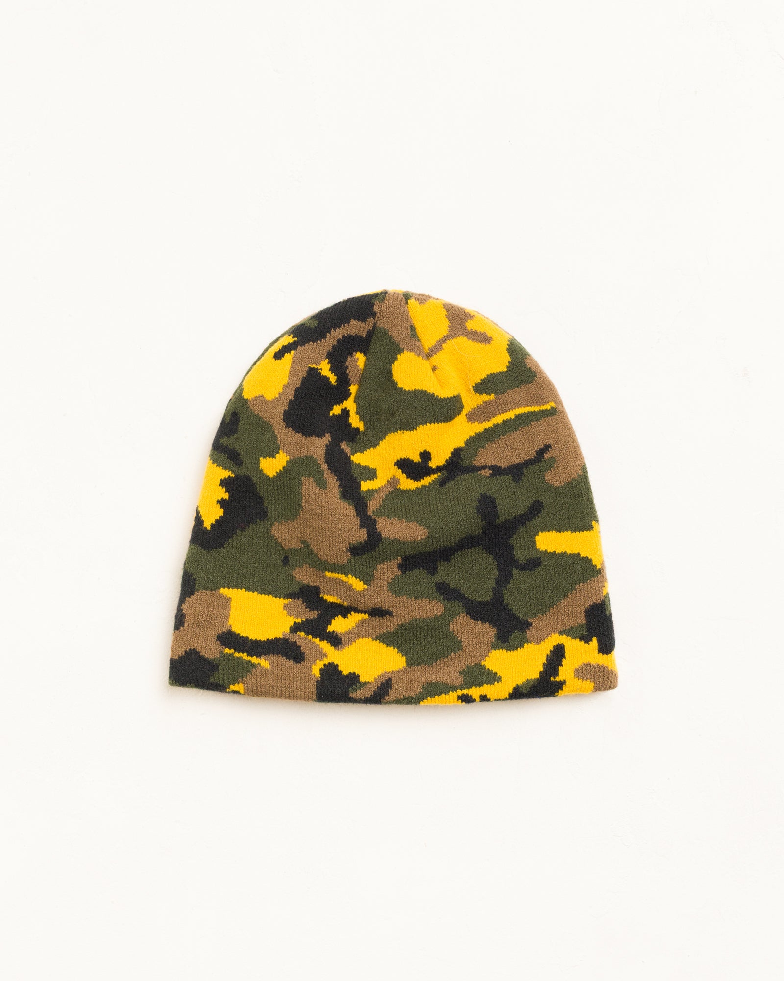 Basic Jacquard Skullcap Unisex In Yellow Camo