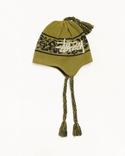 Hawaiian Earflap Beanie Unisex In Golden Olive