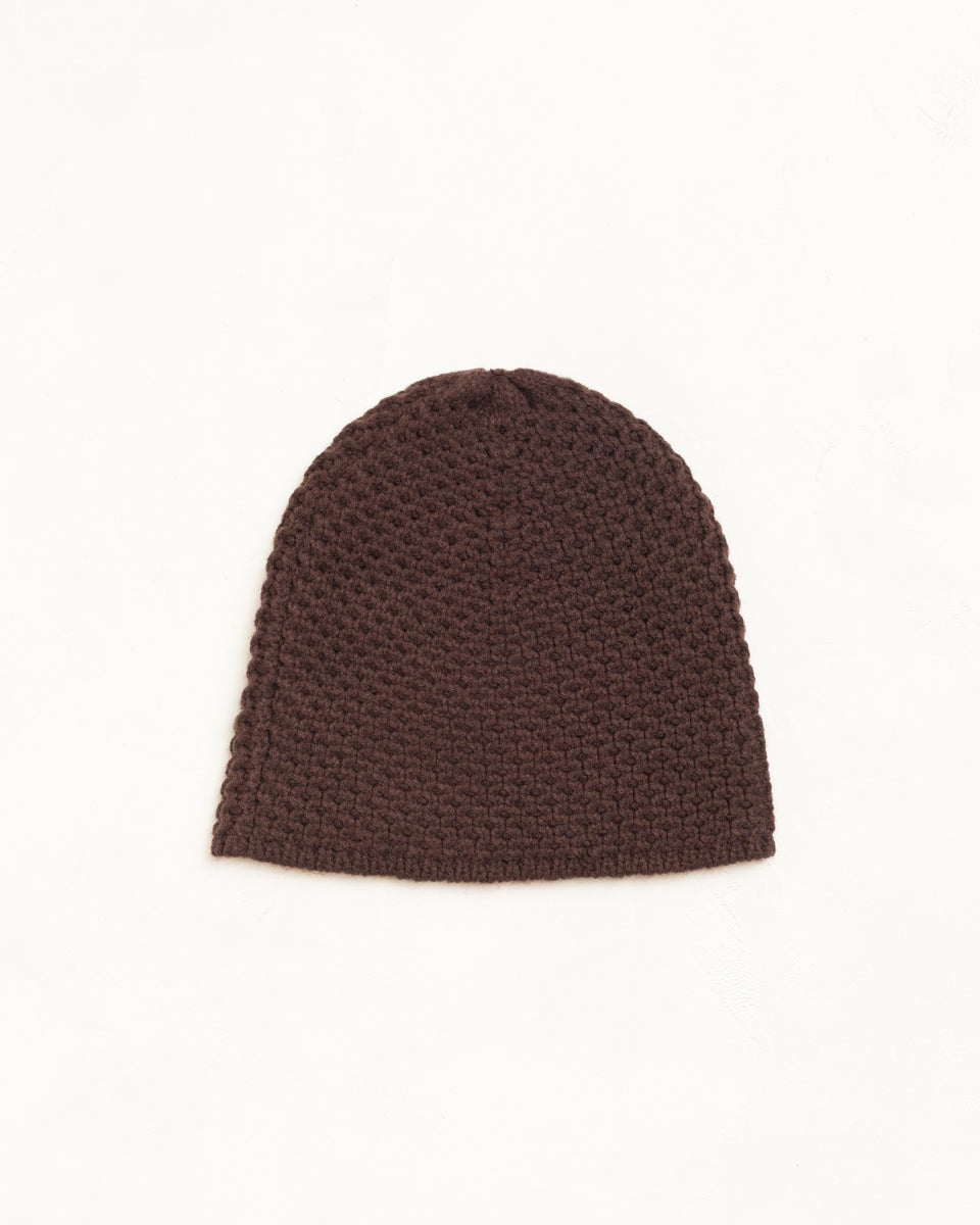 Textured Knit Skullcap Unisex In Brown