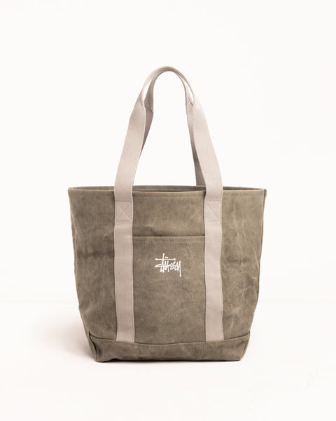 Waxed Canvas Market Tote Bag Accessories In Stone