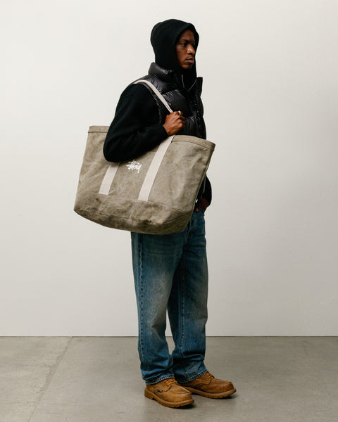 【Stussy】CANVAS EXTRA LARGE TOTE BAG Stussy Canvas Extra Large Tote Bag Washed Black Men's - SS24