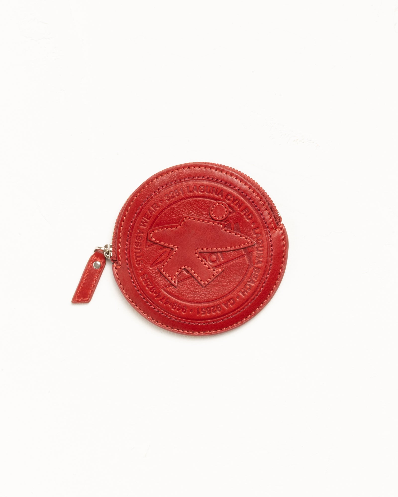 Surf Dot Leather Pouch Accessories In Fire Red