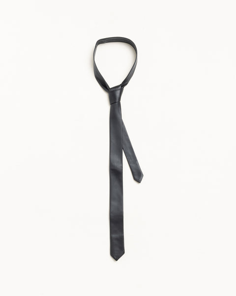 Leather Tie Accessories In Black