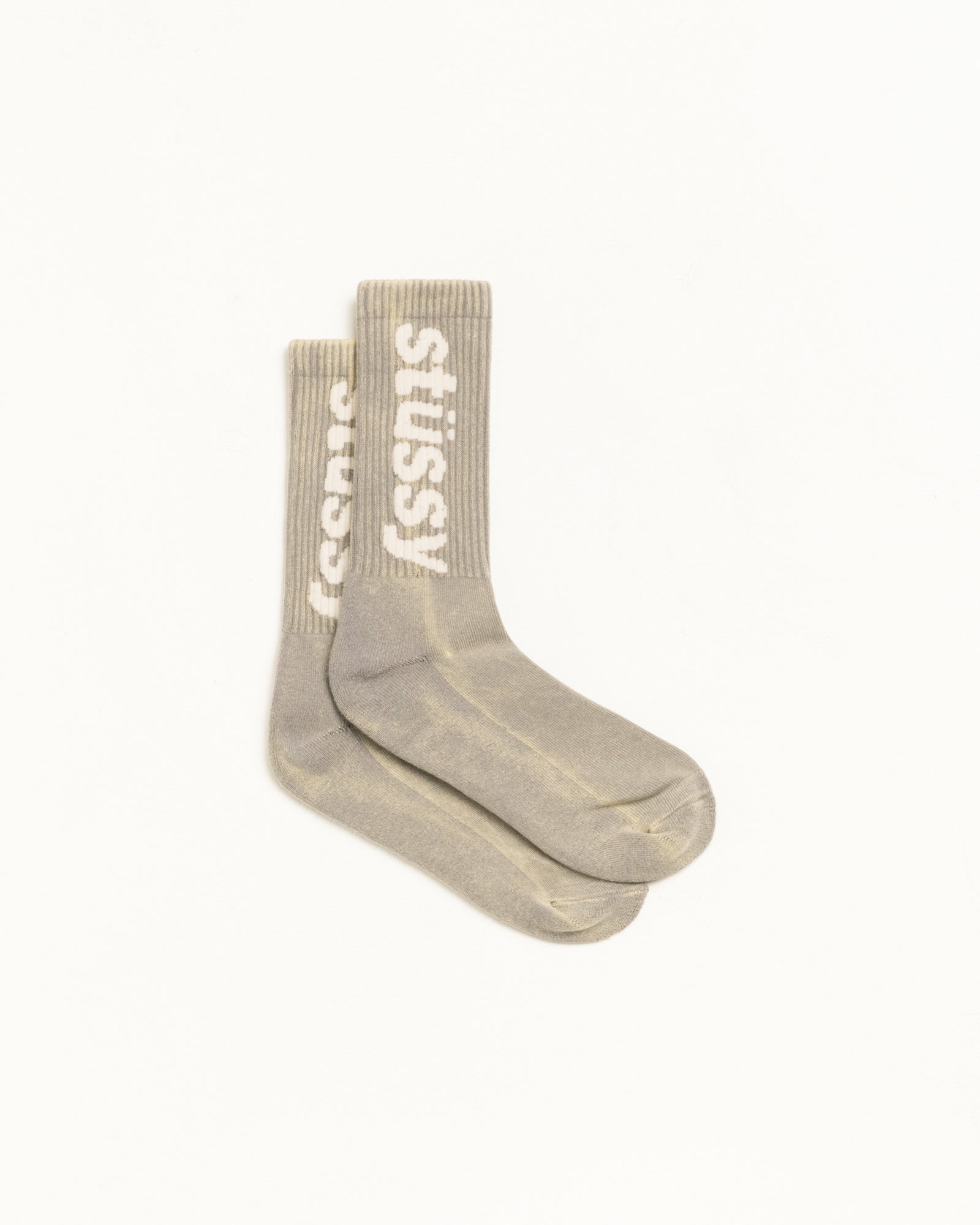 Washed Helvetica Crew Sock – Grey | Accessories | Stüssy Europe