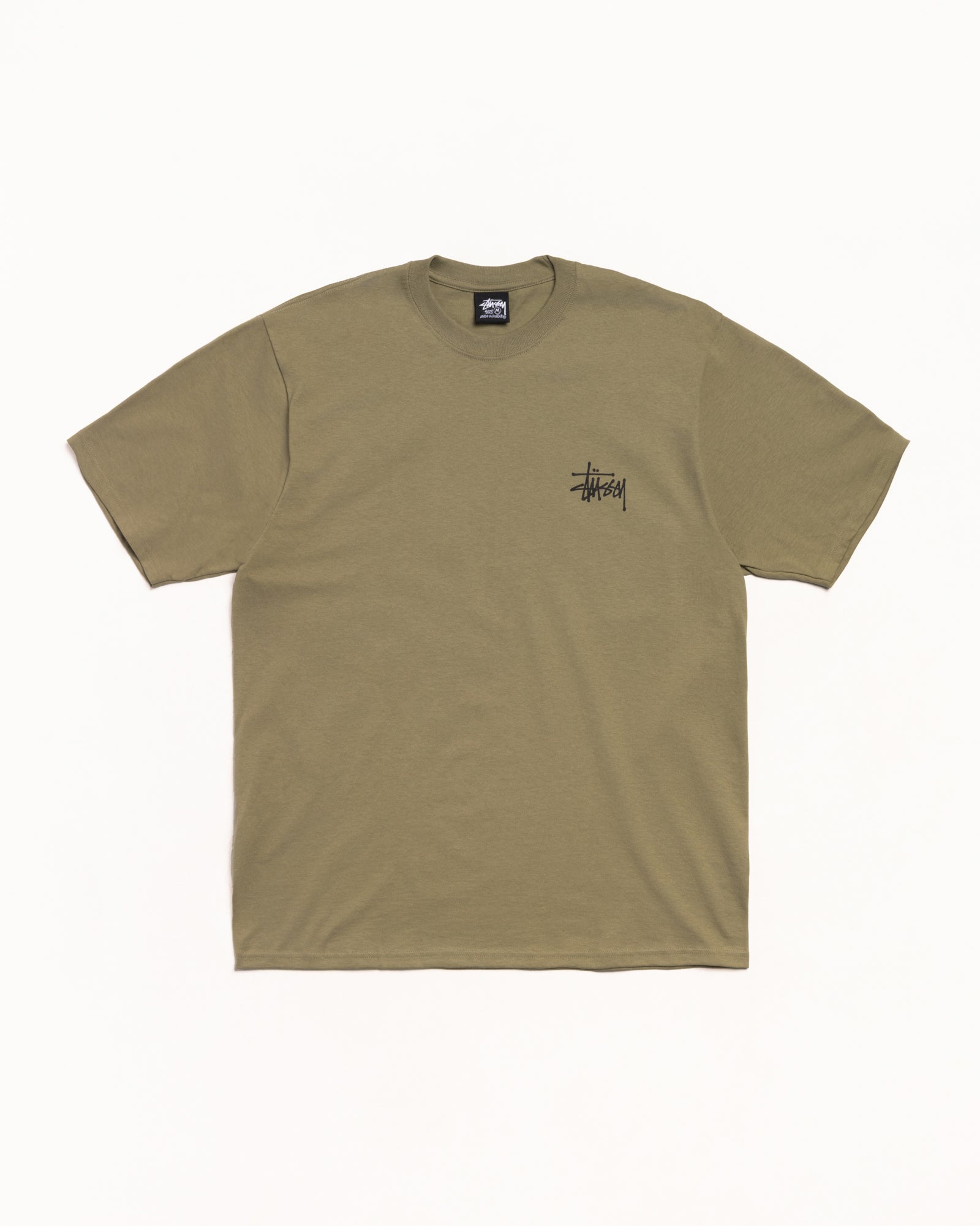 Basic Stussy Tee Mens Short Sleeve In Army