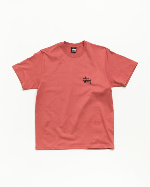 T-shirt en coton unisexe à manches courtes Basic Stüssy Tee coloris Clay avec logo poitrine