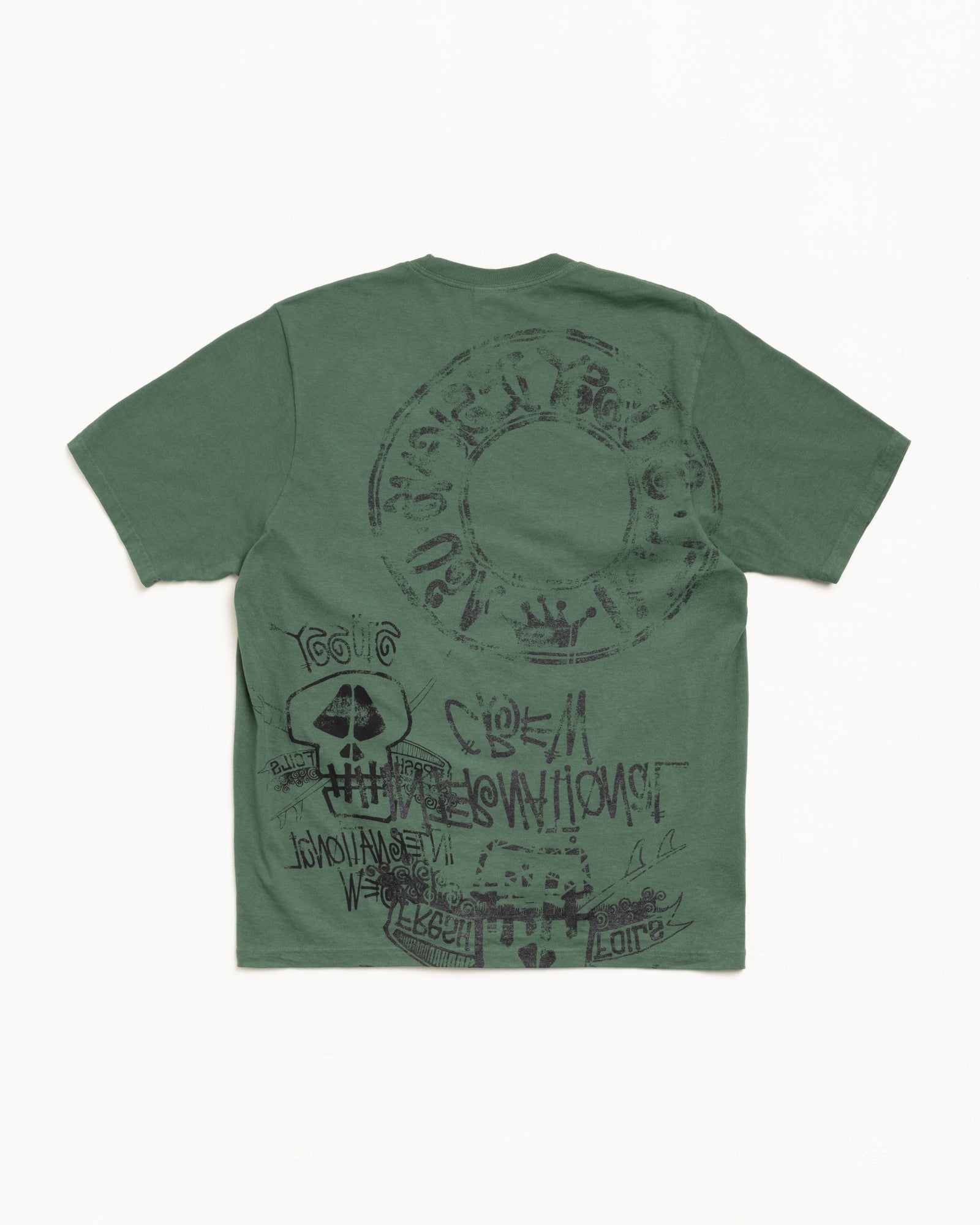 SKULLS STUSSY トップス TEE Clay in Tee Dyed Pigment Skull Surf Shop Work Legacy Our X Stussy PIGMENT トップス
