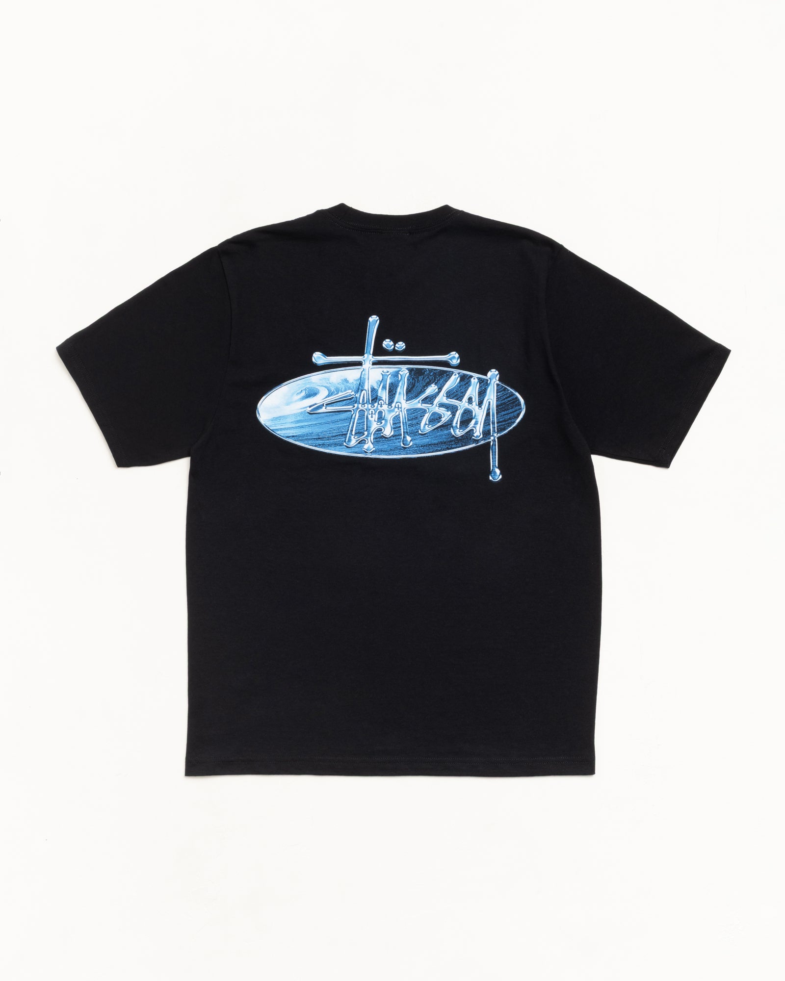 Wave Oval Tee – Black | Tees | Stüssy Europe