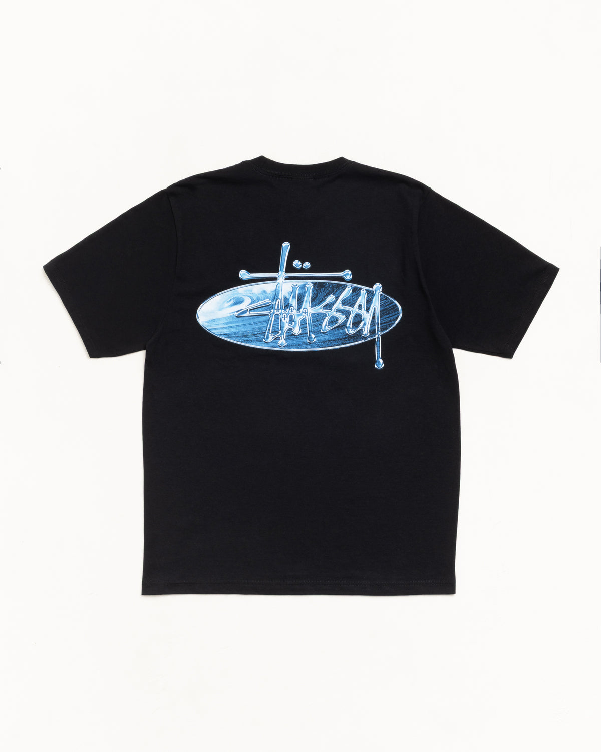 Wave Oval Tee – Black | Tees | Stüssy Europe